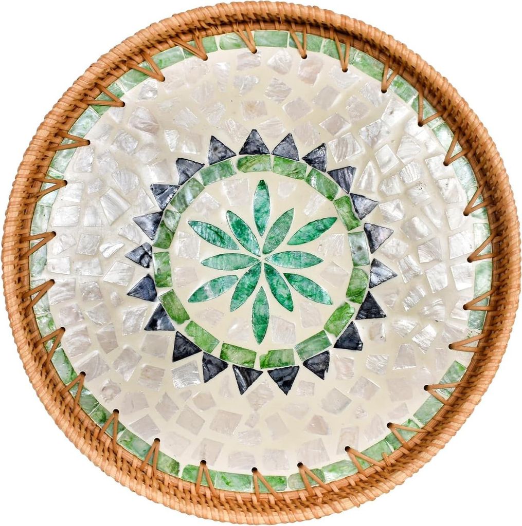 Bohemian Rattan Tablett - nachhaltig und vielseitig - 1 Stück - natürlich
