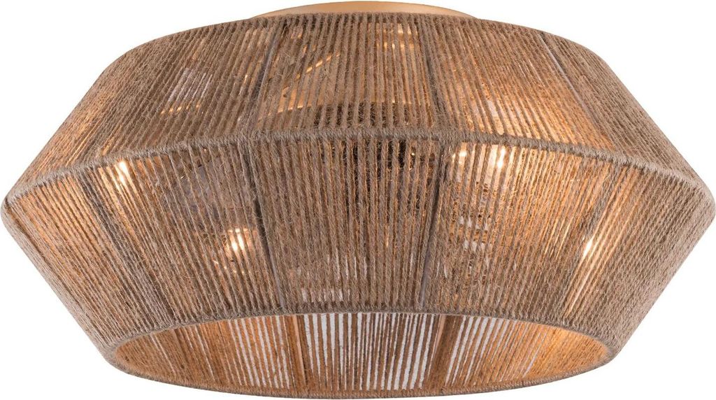 Boho Deckenventilator - Mit Licht - Fernbedienung - 6 Geschwindigkeiten - 4x E27 Fassungen - Für Halogenlampen - Ohne Leuchtmittel - Geflochtenes ...