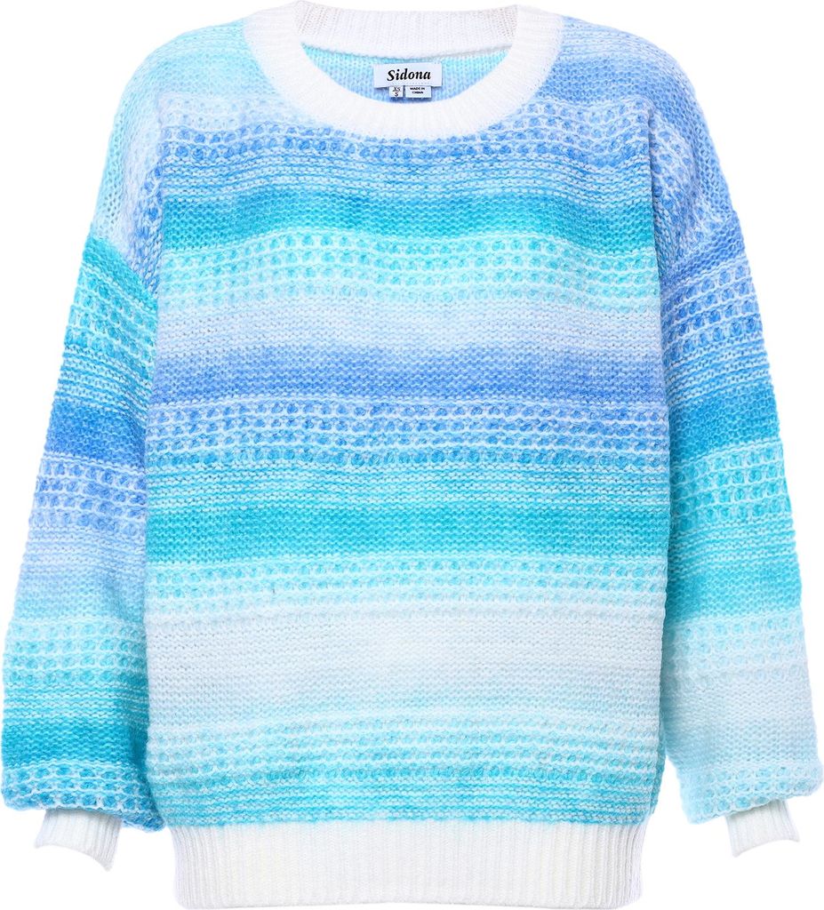 SIDONA damen pullover - blau mehrfarbig, XS/S