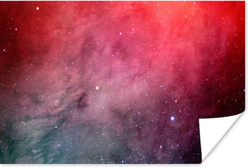 MuchoWow Poster Aquarell - Sterne - Rot 120x80 cm - Bilder