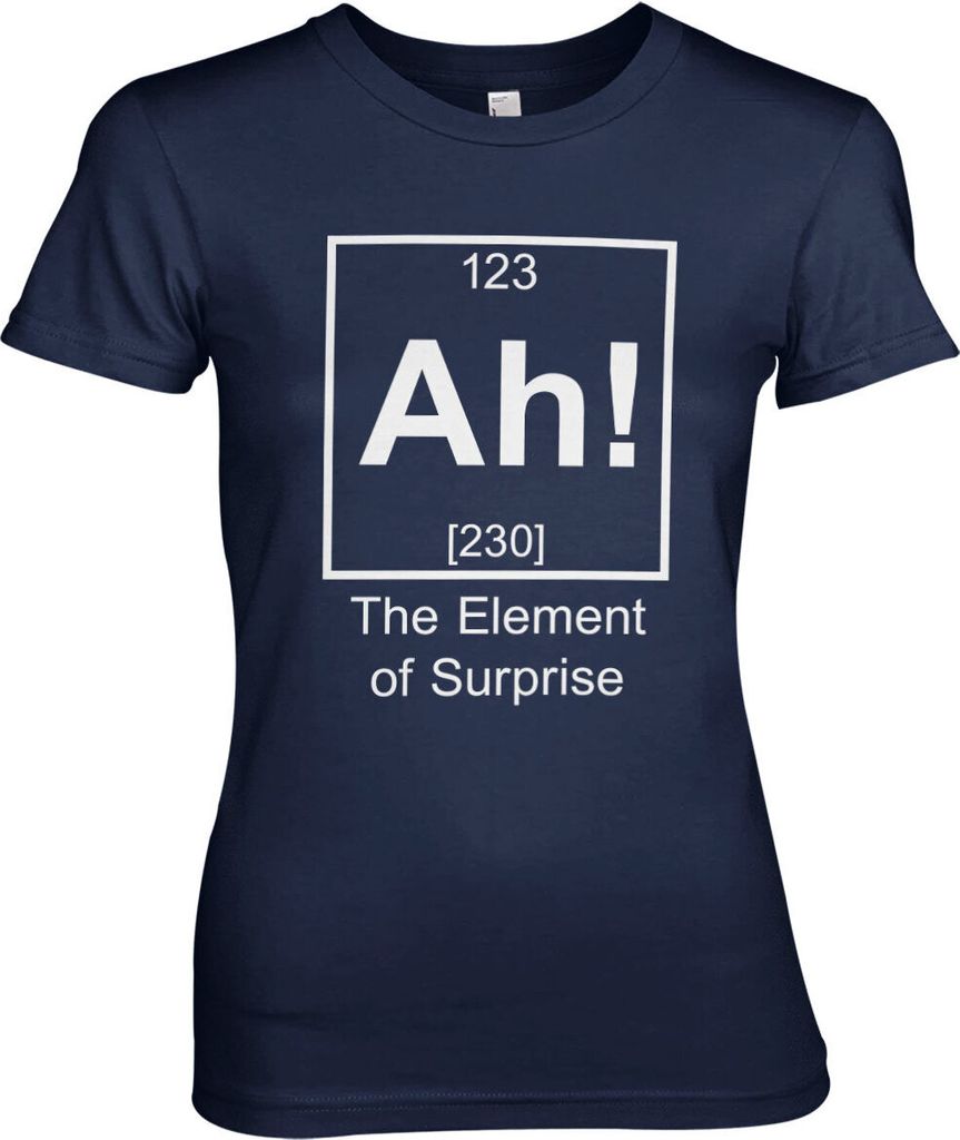 Ah! The Element Of Surprise Girly Tee - Medium - Navy