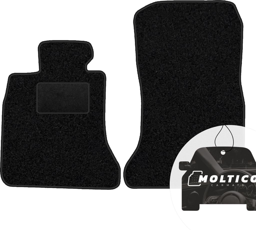 moto-MOLTICO Vorne Fußmatten Auto Velours Autoteppiche Schwarz Automatten Set 2-teilig passend für BMW 7er F02 ab 2008