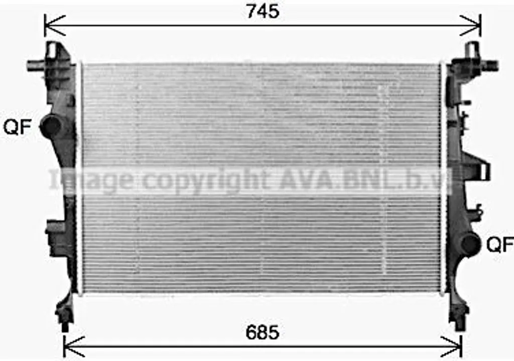 Radiateur moteur PRASCO FT2468 pour Fiat 500X et Jeep Renegade 52009106