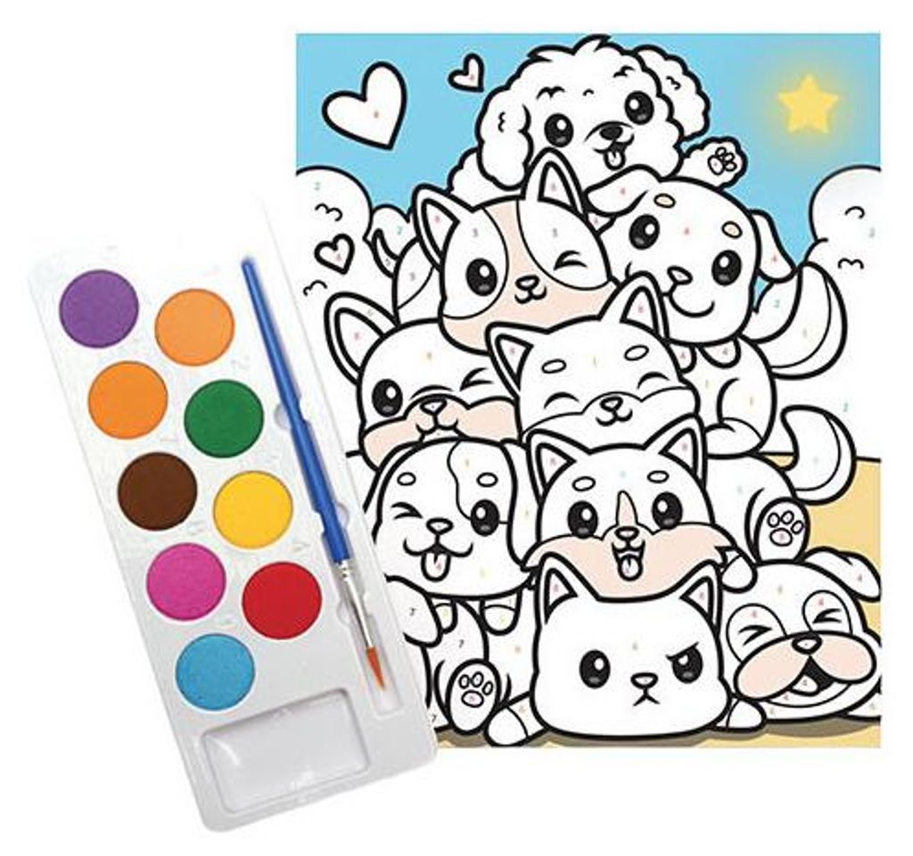 Graine Malen nach Zahlen Set Hunde – inkl. Acrylfarbe und Pinsel