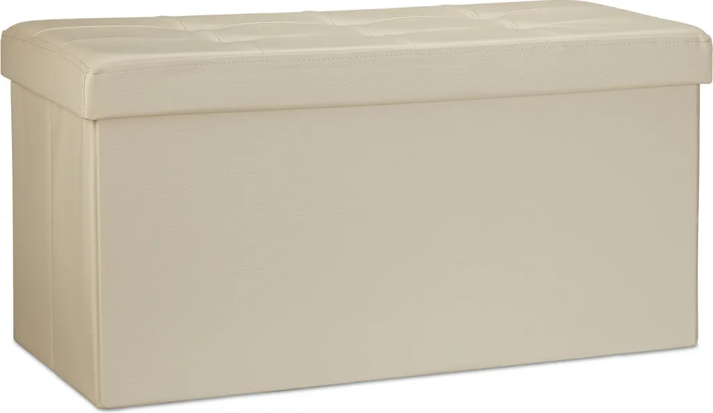 Cassapanca Beige RD19044 Pieghevole - Panca Imbottita Salvaspazio 80L - 9