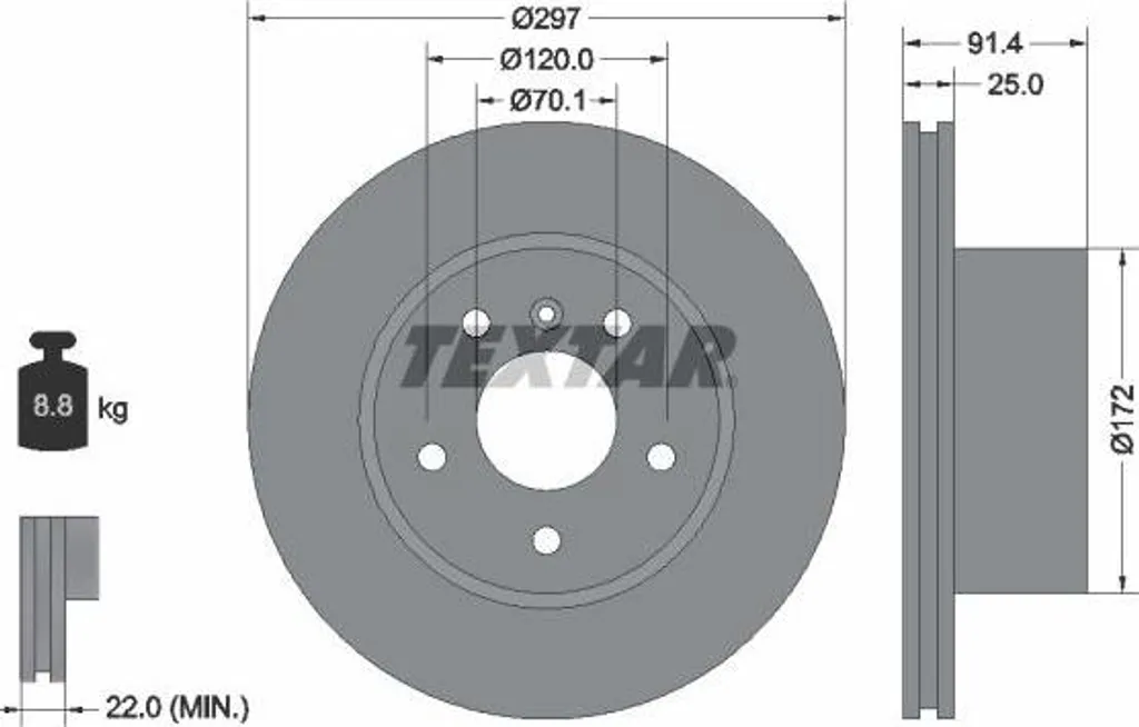Disque de frein Textar 92129700 sécurité optimale Land Rover Discovery