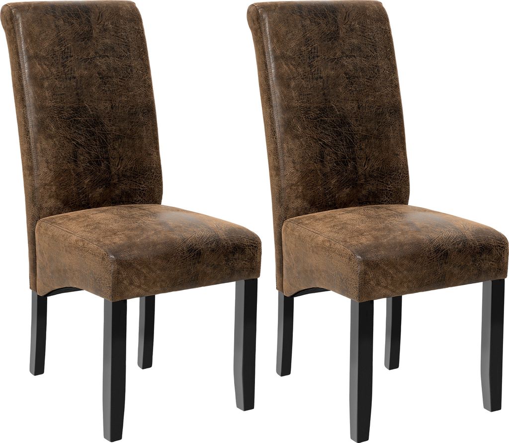 Chaise aspect cuir - marron antique, Lot de 2 Image du produit 