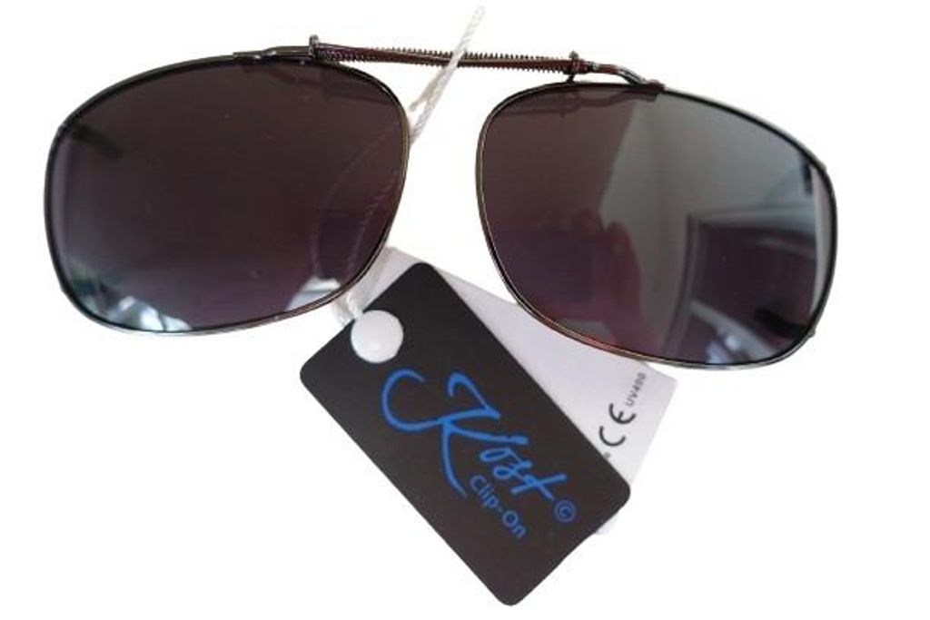GKA Sonnenbrille Clip Brillenaufsatz für Brillenträger Clip On Metall grau Sonnenbrillenclip Sonnenbrillenaufsatz
