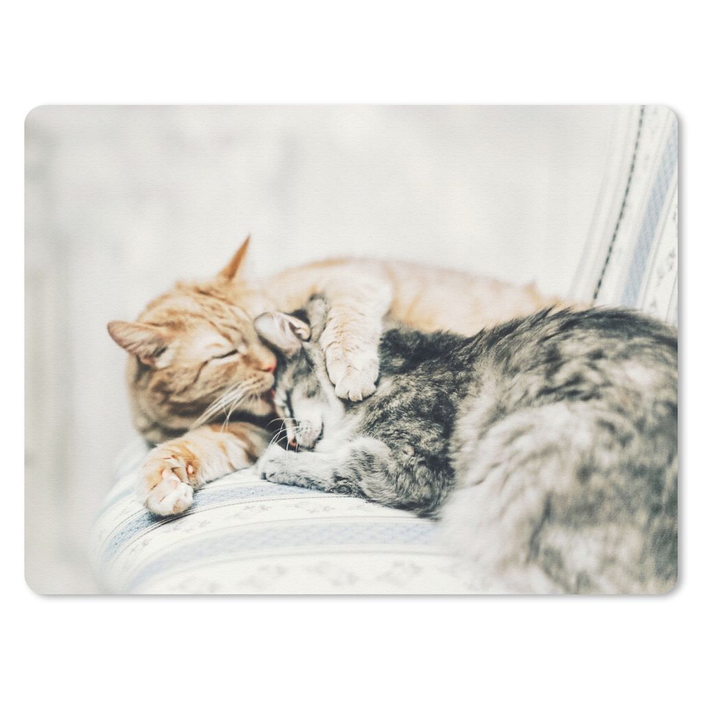 MuchoWow Mauspad Mousepad Katzen - Sofa - Wohnzimmer 40x30 cm - Mousepads - Maus Mat - Pad - Mausunterlage - Anti Rutsch