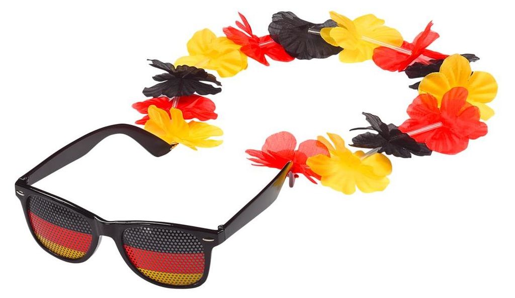 Lunettes de plaisir "Germany" avec chaîne de fleurs Image du produit 