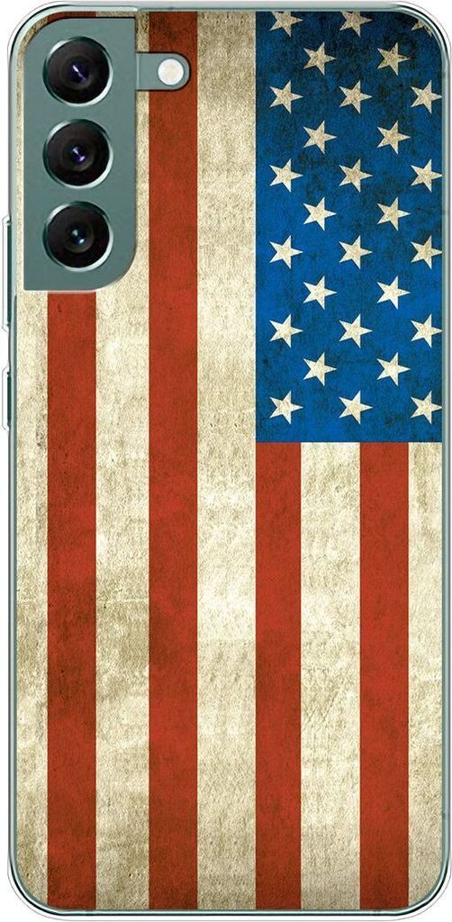 König Design Hülle kompatibel mit Samsung Galaxy S22 Plus 5G Kunststoff Soft Handyhülle - Handy Case USA Flagge