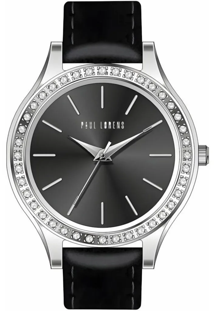 Montre Paul Lorens ty568020 Bracelet en Cuir Noir et Cadran Élégant