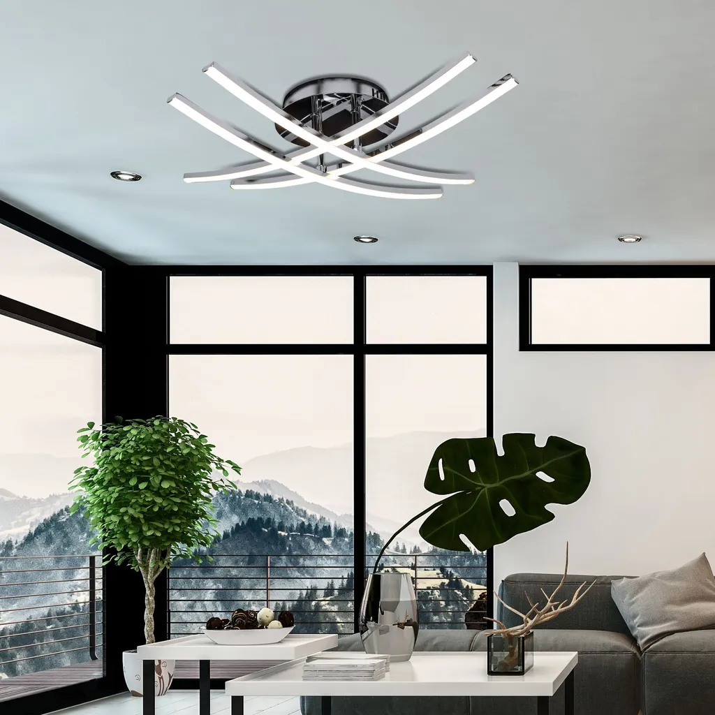 Éclairage de Plafond LED Chrome Toolight APP398-C pour Chambre et Bureau - 2