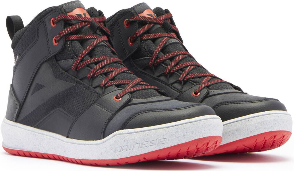 Dainese Suburb D-WP wasserdichte Motorrad Schuhe, schwarz/weiß/rot, 43