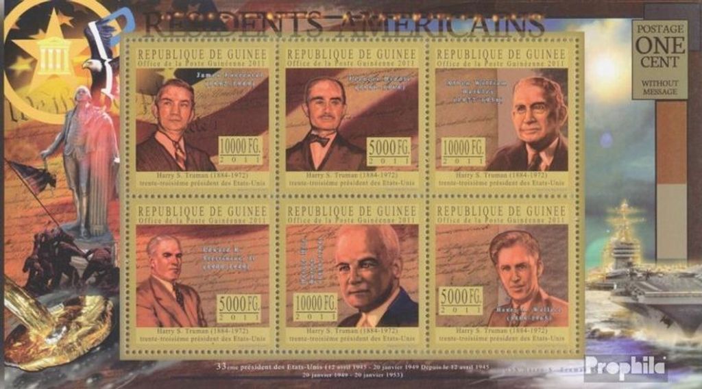 Briefmarken Guinea 2011 Mi 8230-8235 Kleinbogen (kompl. Ausgabe) postfrisch Der Präsident der USA - Bill Clinton