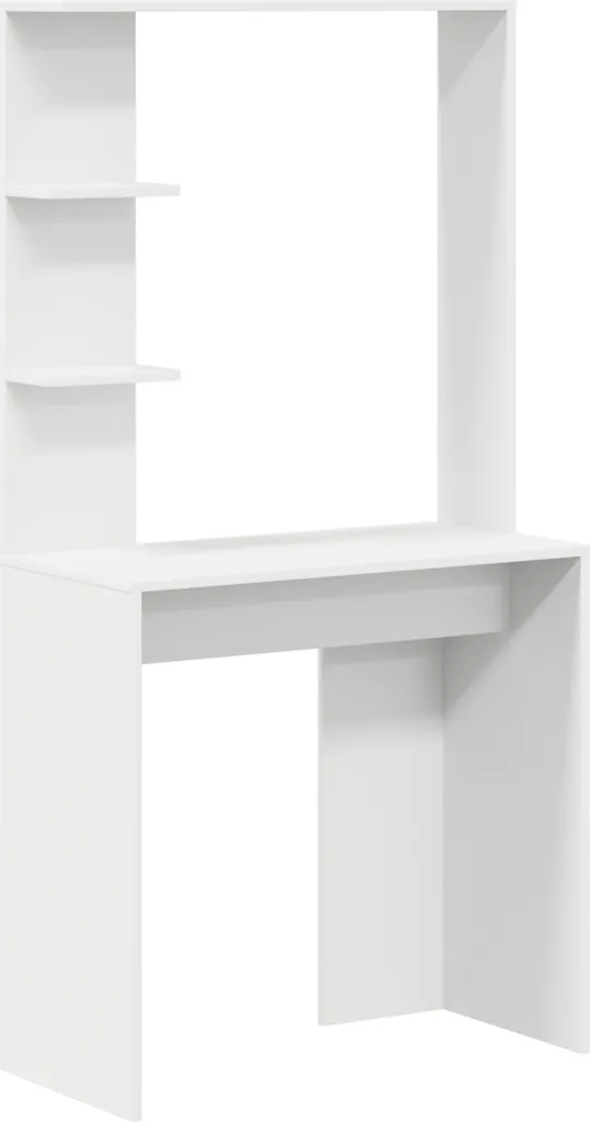 Bureau 2 pcs Blanc Robuste et Compact - Idéal pour Optimiser l'Espace - 4