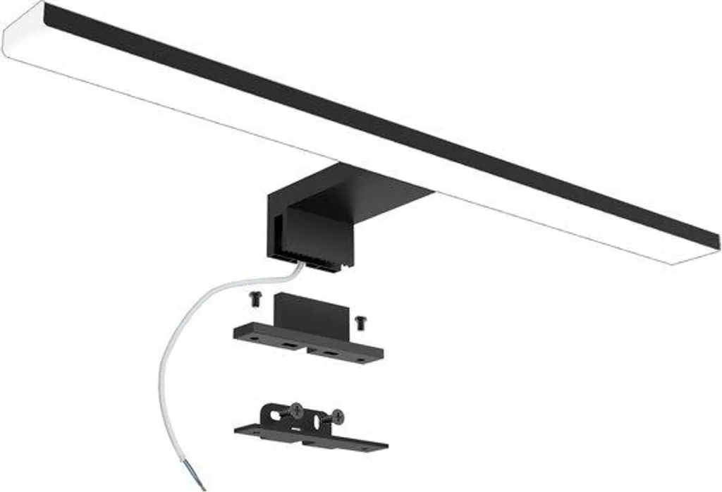 Lampe de miroir salle de bain LED noire 40cm, idéale pour maquillage précis