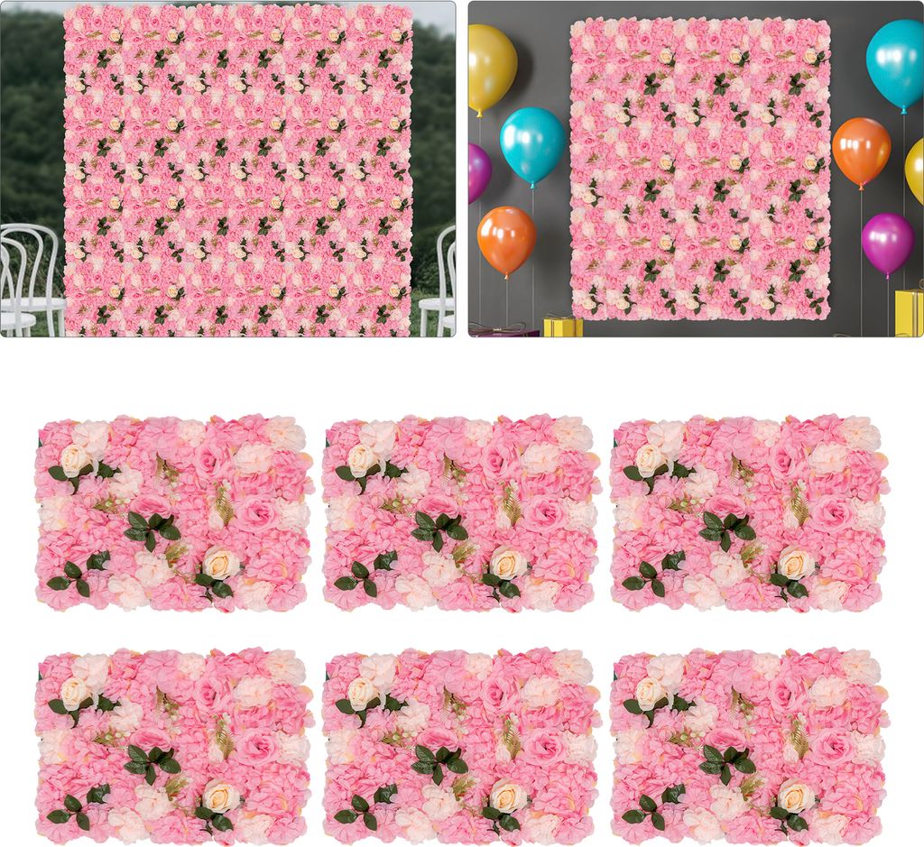 Blumenwandpaneel, künstlicher Blumenhintergrund, künstliche Blumenpaneele