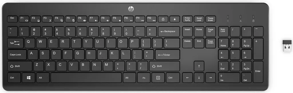 Clavier bureautique sans fil HP 230 touches chiclet silencieuses noir
