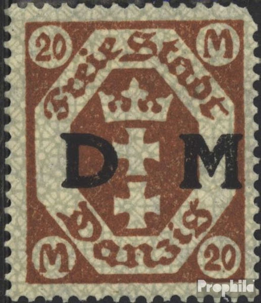 Briefmarken Danzig 1922 Mi D28 postfrisch Dienstmarke