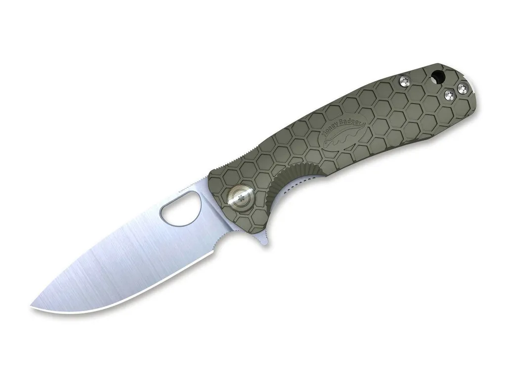 Couteau Pliant Honey Badger Flipper Vert - Outil de Coupe Ergonomique