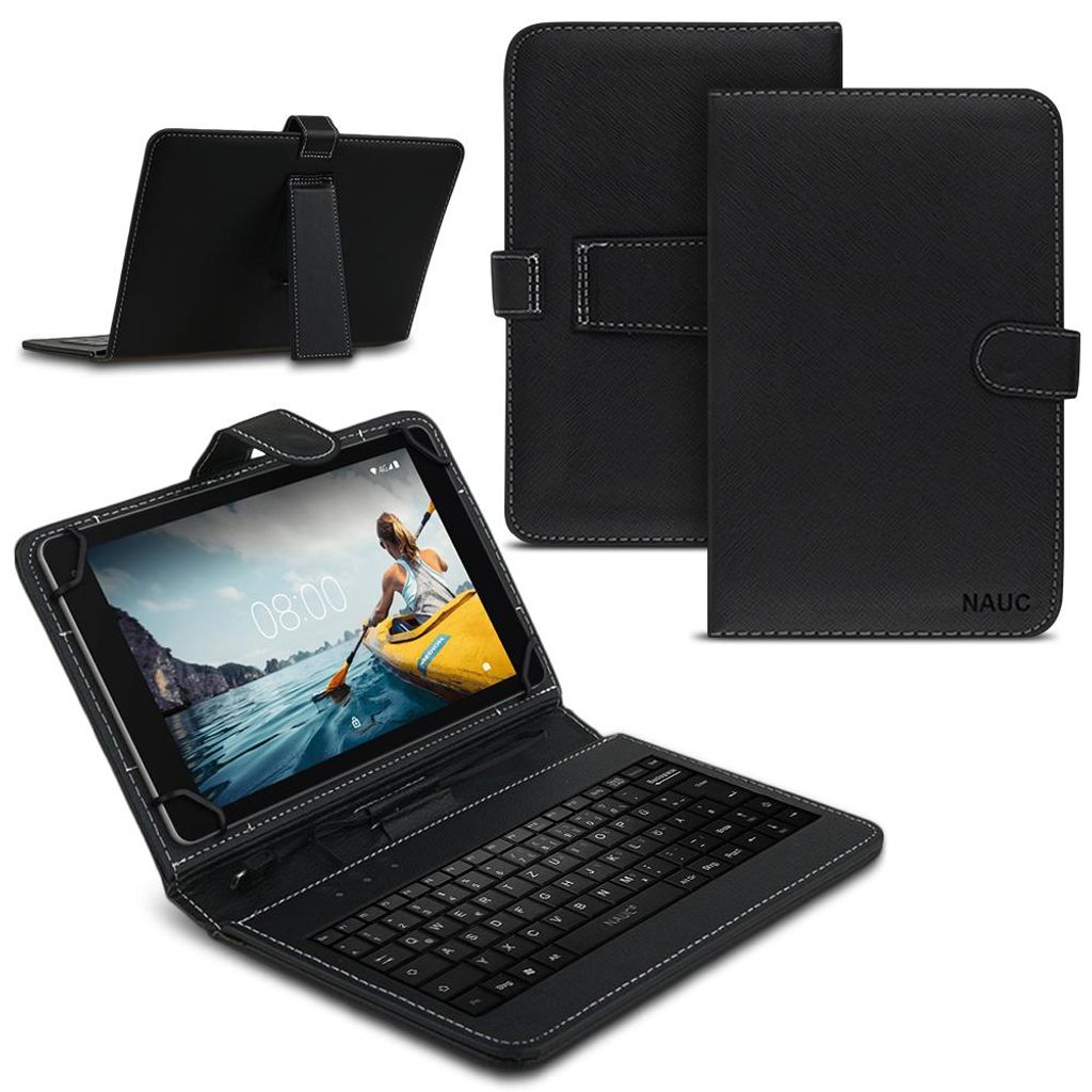Tablet Hülle Für Medion Lifetab P10752 Tasche Keyboard QWERTZ Cover SchutzhülleFarben:Schwarz