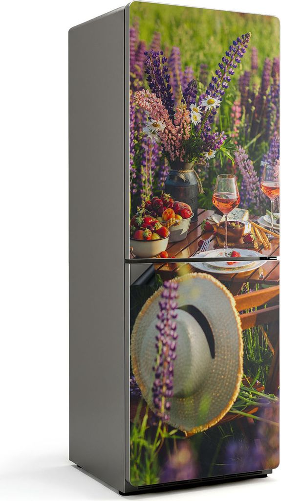 Ein bezauberndes Picknick in der Natur – Magnetische Kühlschrank Abdeckung – Dekorfolie magnetisch Küche – Kühlschrank Magnet Deko – sel...