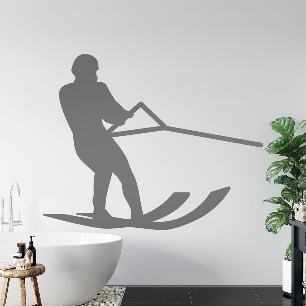 Wasserski Sportler Figur Wandtattoo Wandaufkleber Wall Sticker - Dekoration, Küche, Wohnzimmer, Schlafzimmer, Badezimmer