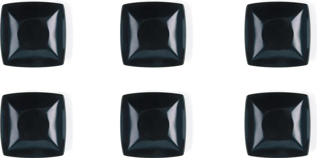 Set 6 Piatti Fondi Excelsa Eclipse 17,5 cm Neri in Ceramica Opaca