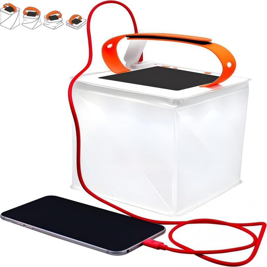2-in-1 zusammenklappbare Solar-Laterne, kann Mobiltelefone Produktbild 