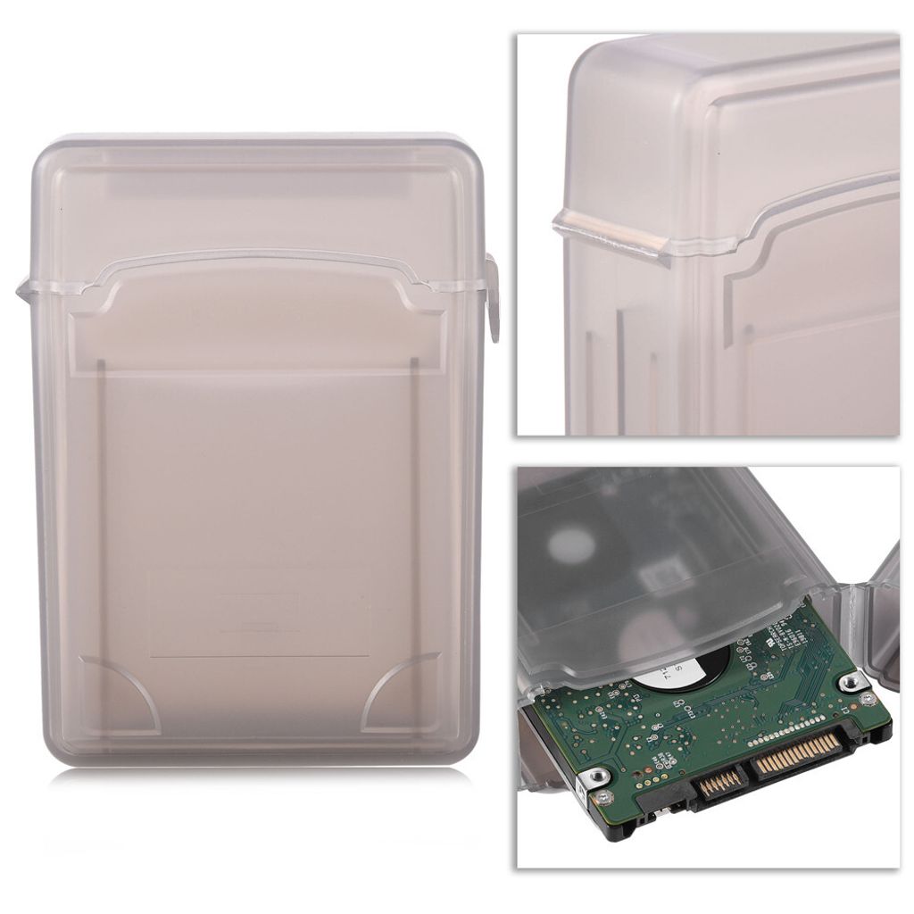 2,5-Zoll-HDD-/SSD-Schutzhülle, stoßfestes Aufbewahrungsgehäuse mit Antistatik-Etikett, Grau (Festplatte nicht im Lieferumfang enthalten)