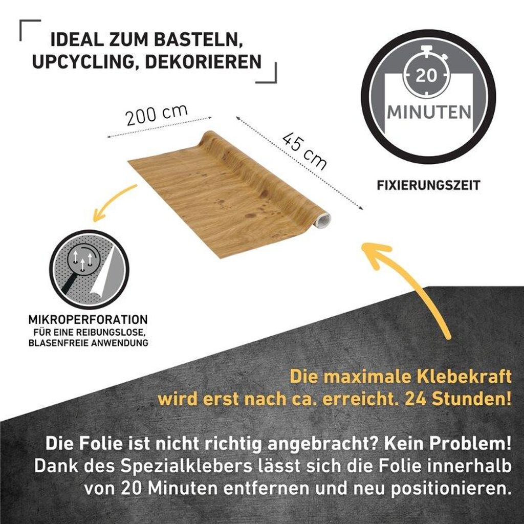 Perfect Fix® Klebefolie Eiche astig - 67,5x200cm Produktbild 