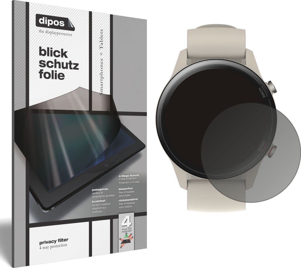 Blickschutzfolie für Xiaomi Mi Watch matt Schutzfolie Folie Display Schutz dipos