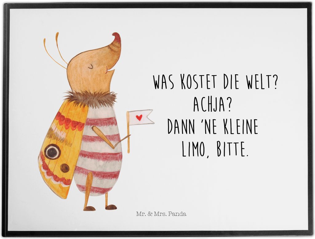 Mr. & Mrs. Panda schreibtischunterlage Nachtfalter Fähnchen - Weiß - Geschenk, tischschutzmatte, bastelunterlage, Niedlich, malunterlage, bastelu...