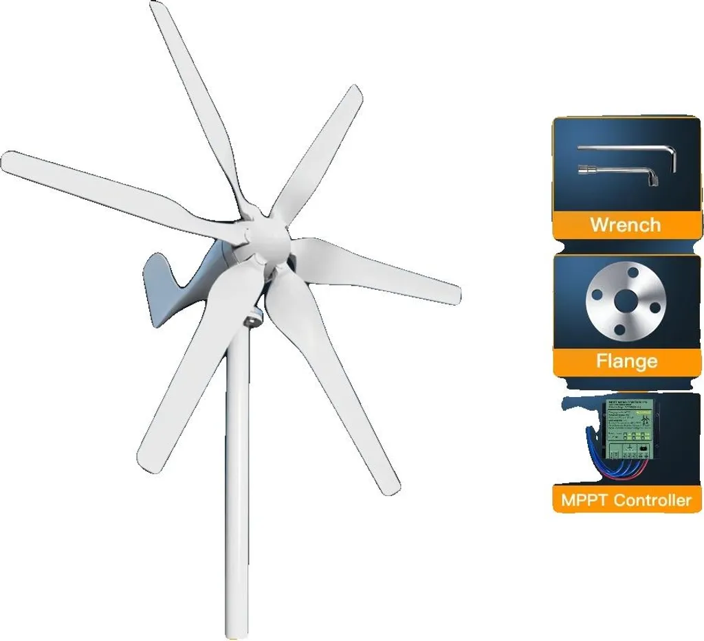 Éolienne 3000W à montage facile 24V et 48V avec régulateur inclus