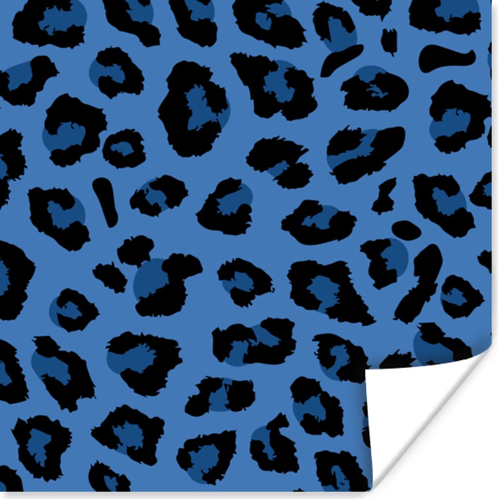 MuchoWow Poster Tierprint - Blau - Panther 75x75 cm - Wand Dekoration