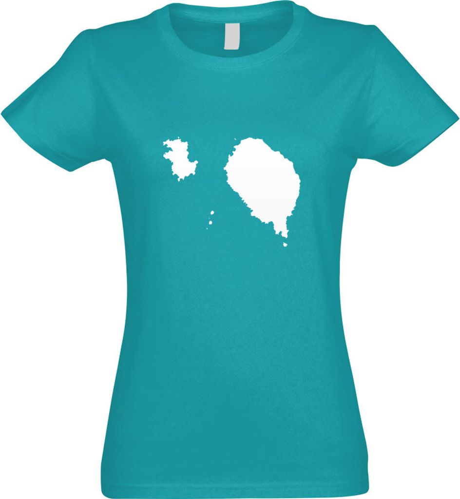 Kiwistar - T-Shirt tailliert - Damen - türkis - São Tomé und Príncipe - mit Motiv Bedruckt - Funshirt Design - Sport - Freizeit - Damen - L