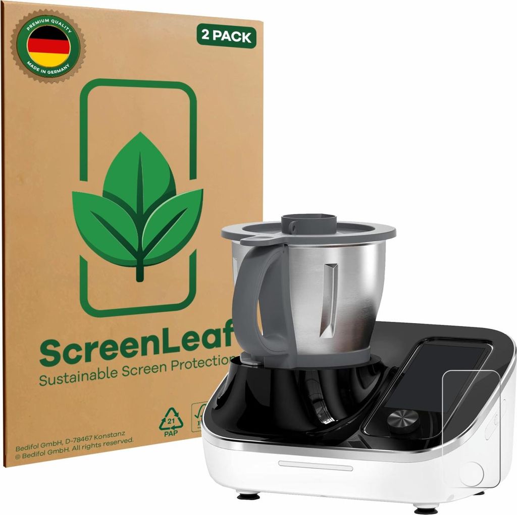 2x ScreenLeaf Schutzfolie für TOKIT Omni Cook C2 nachhaltiger Displayschutz Display Schutz Folie Klar Transparent