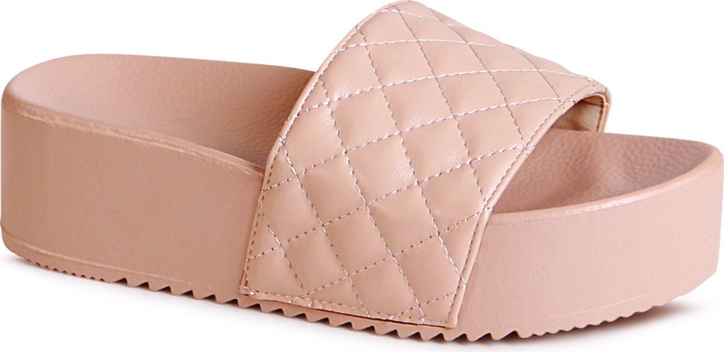 topschuhe24 2099 Damen XXL Plateau Pantoletten Sandalen, Farbe:Beige, Größe:41 EU