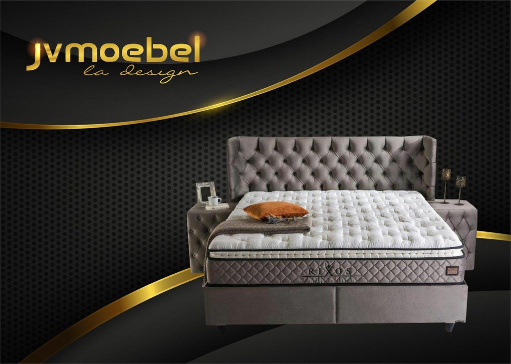 Bettgestell Stoff Möbel Luxus Modern Betten Bett Textil Produktbild 