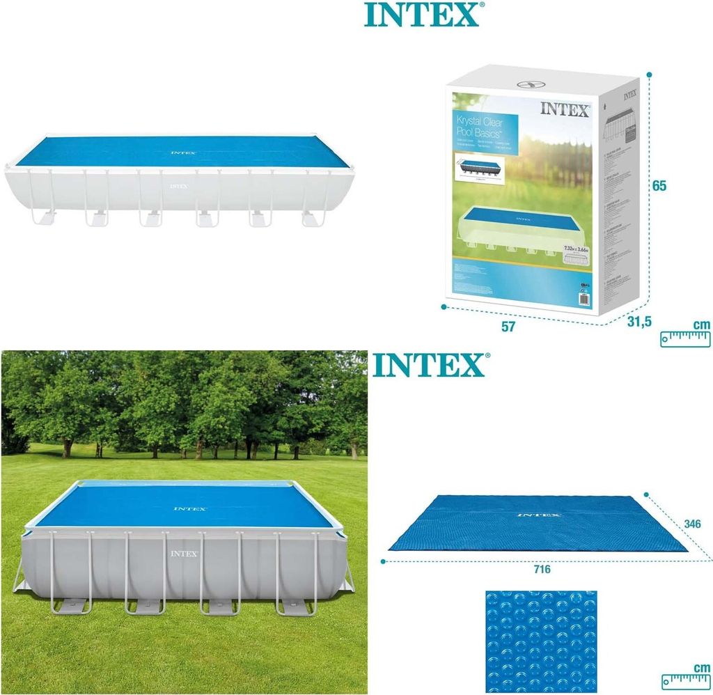 Intex Solarabdeckplane für Ultra Frame rechteckig 732 x 366 Produktbild 13