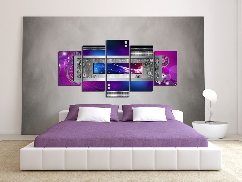 Akustikbild Abstrakt 200x100 cm Bilder Akustikschaum Hochleistungsschallabsorber Schallschutz Leinwand 5 tlg Wandbild Raumakustik Schalldämmung 02...