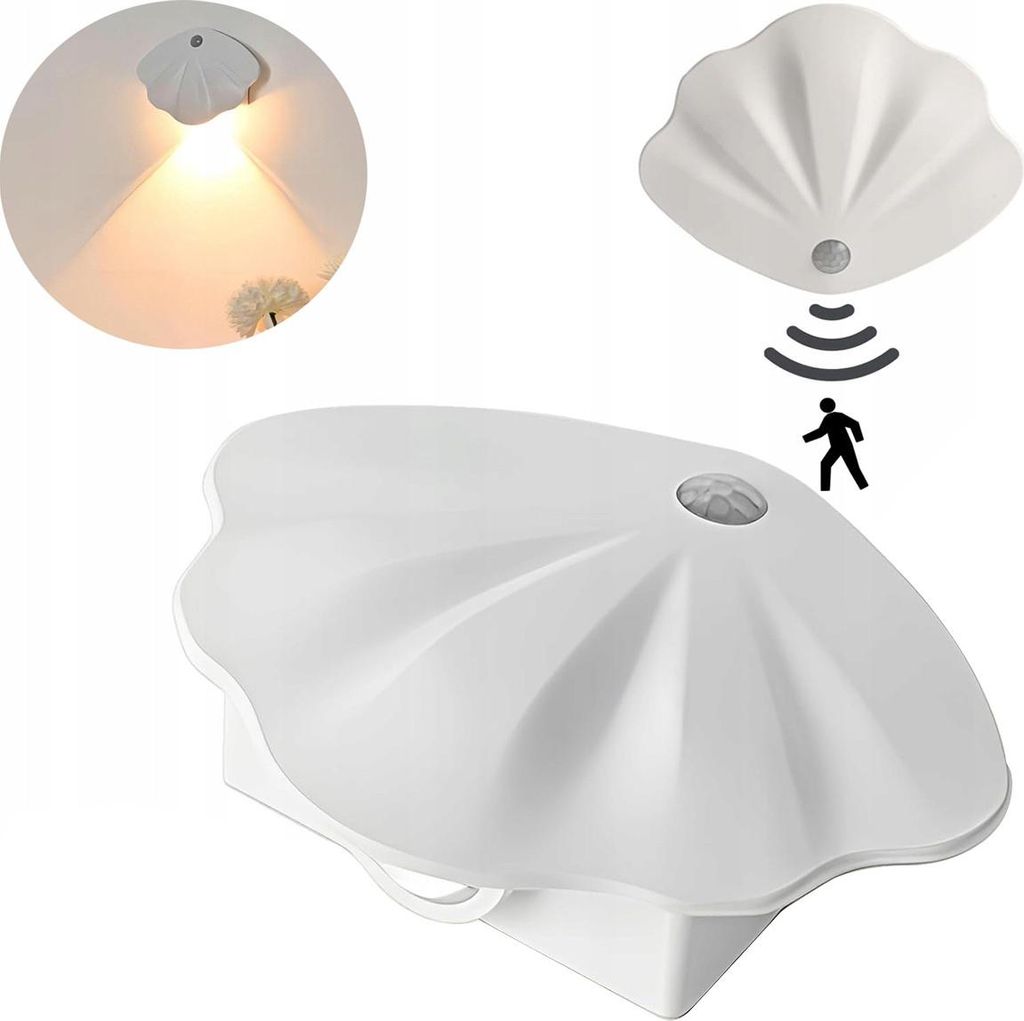 Kabellose LED Wandlampe mit Uhrzeit & Menschensensor, wiederaufladbar, dimmbar Nachtlampe