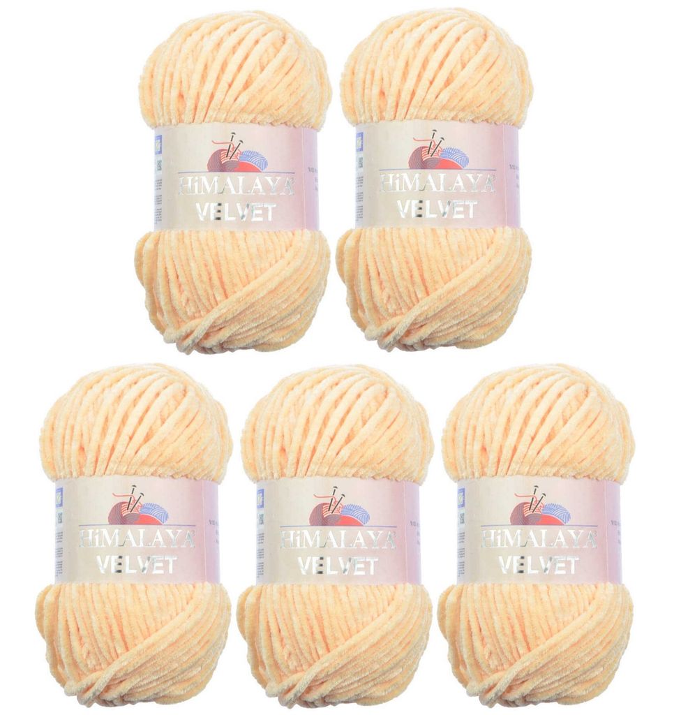 5 x Himalaya 100 g Velvet Chenille-Wolle Handarbeit Amigurumi Stricken 42 Farben 90033 Pfirsich