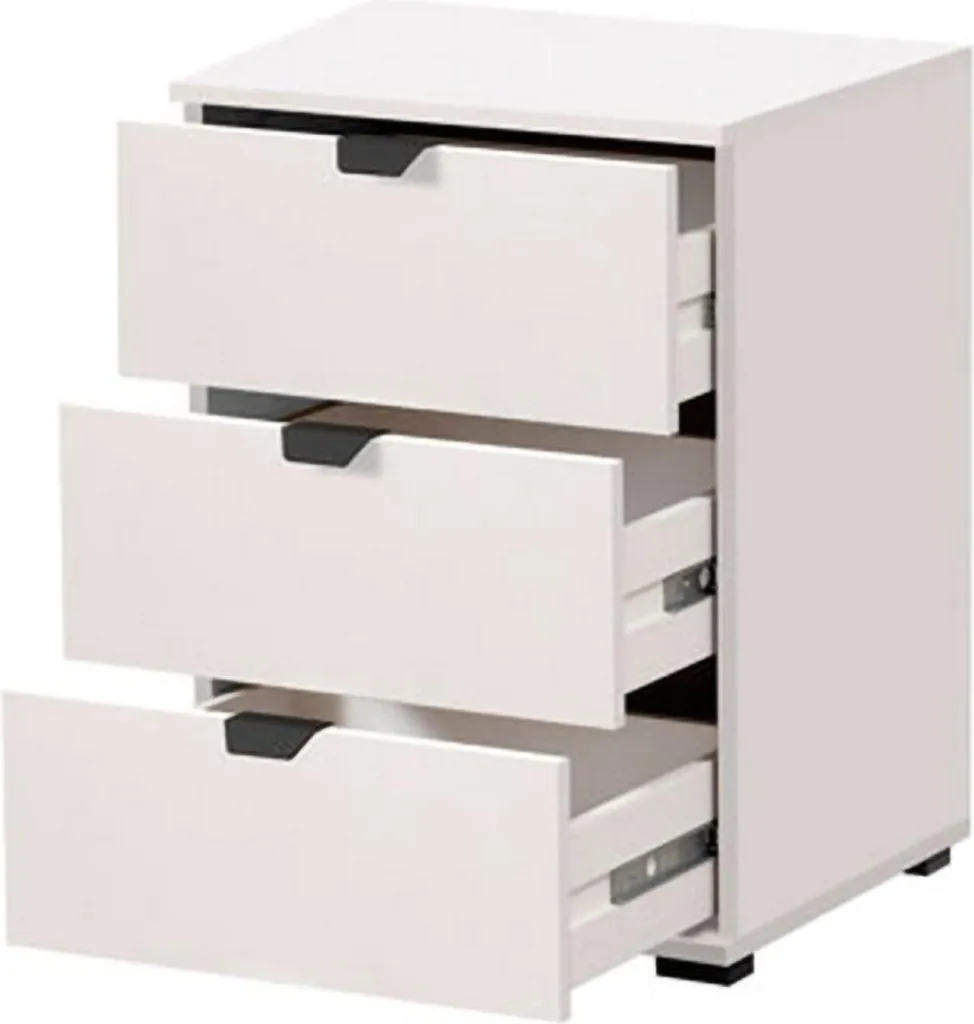 Talana Table de chevet 45x40x63h cm Blanc avec une étagère de rangement