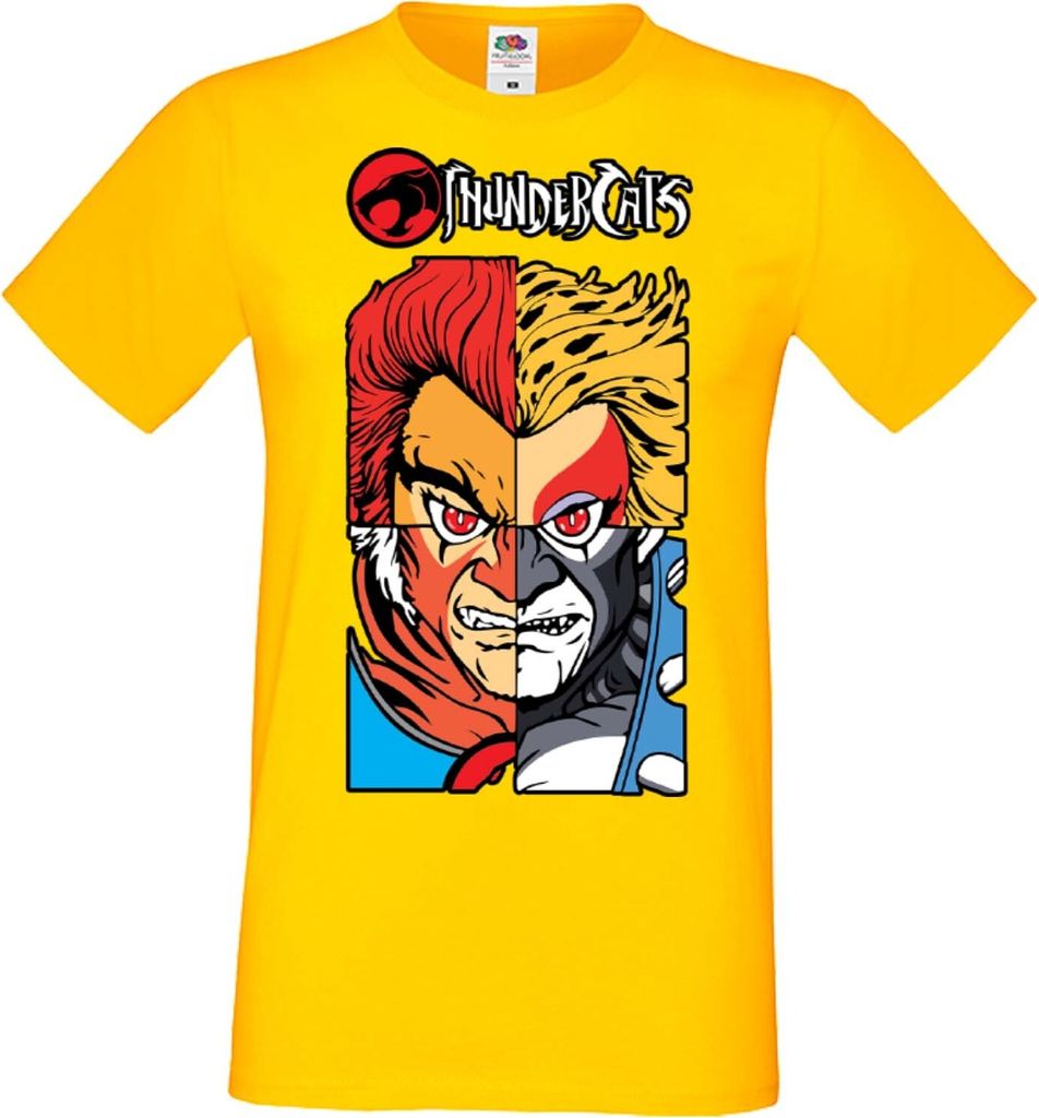 Herren T-Shirt Anime Manga Thundercats 02, Man 2XL / Gelb