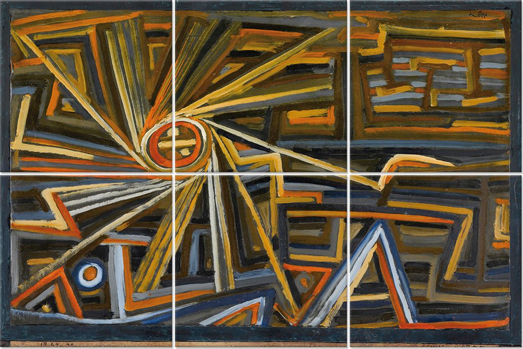 Legendarte - Multipanel Bilder Strahlung Und Rotation - Paul Klee cm. 100x150 (6 Stück)
