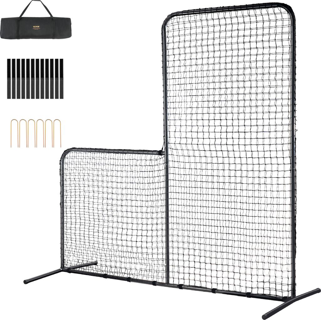 VEVOR Filet d'Entraînement de Baseball Sofetball Pickleball 9 Trous 50,8 x 74 cm Filet de Lancement pour Baseball Portable Hauteur Réglable sur 3 Niveaux Cible de Frappe pour Lanceur Lancer Pelouse