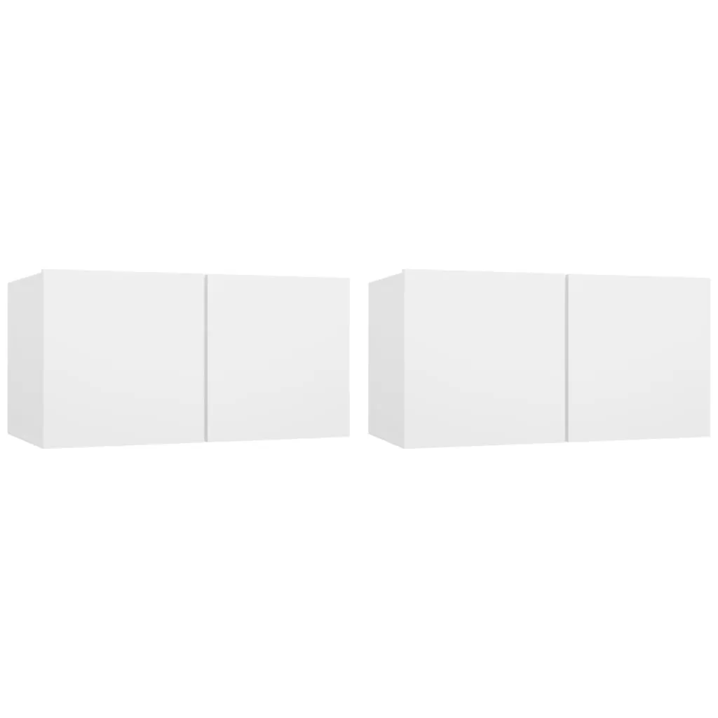 Pensili TV 2 pz. Bianco 60x30x30 cm