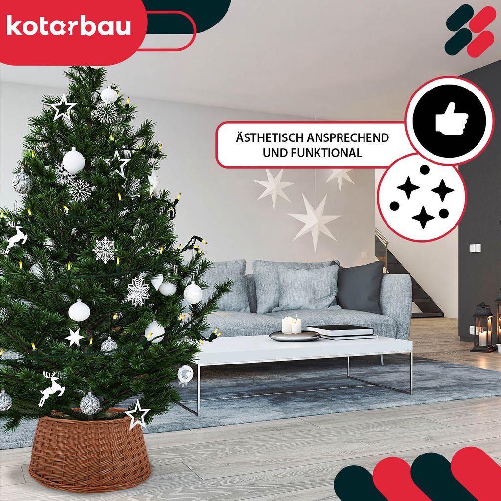 KOTARBAU® Sukně na vánoční stromek z vrby Ø 60 cm, stojan Obrázek produktu 6